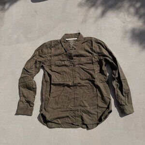 REI Cooperative Green 100% Cotton Button Up Long Sleeve Shirt Size Small